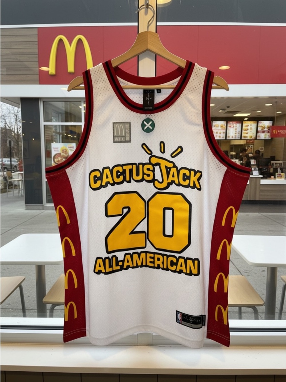 Cactus Jack by Travis Scott White Red Yellow All-American #20 Jersey